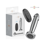 Intense - Plug Anal 10 Vibraciones Metal En Forma De Dildo Con