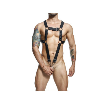 MOB - DNGEON BLACK CROSSED PENIS HARNESS ONE SIZE - Men's Harnesses