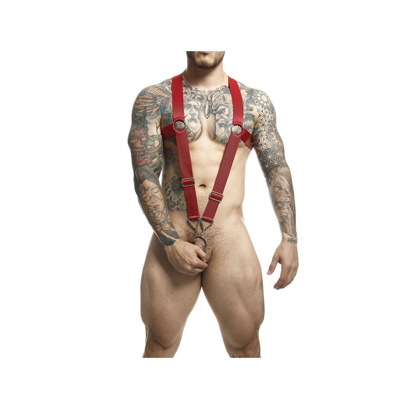 MOB - DNGEON CROSS BACK HARNESS RED ONE SIZE - Men's Harnesses