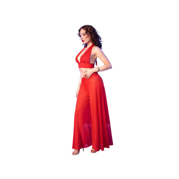 Chilirose - Cr 4857 Rotes Top - Und Hosenset, Grösse M | Vybes.it