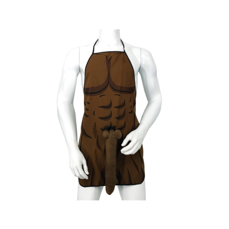 DIABLO PICANTE - GREMBIULE MUSCOLARE CON PENE 3D IN TONO MARRONE - Ar…