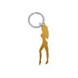DIABLO PICANTE - KEYRING WITH FEMALE SILHOUETTE IN GOLD COLOR WITH BE…