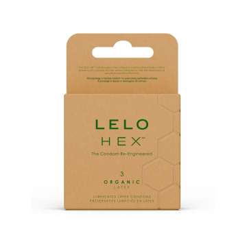 LELO - PRESERVATIVI ORGANICI HEX CONFEZIONE DA 3 UNITÀ - Kartons mit…