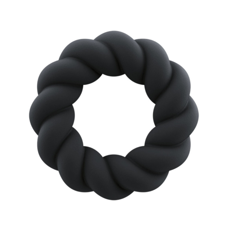 ROCKS-OFF - ANNEAU DE MASTURBATION EN SILICONE NOIR TWIST - Cockrings…