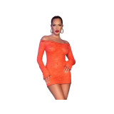 Chilirose - Cr 4859 Mini Vestido Naranja S | Vybes.it