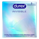 DUREX - PRESERVATIVOS INVISIBLE ULTRA FINO 3 UNIDADES