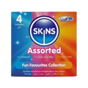 SKINS - CONFEZIONE DA 4 PRESERVATIVI ASSORTITI PREMIUM - Tutte le dim…