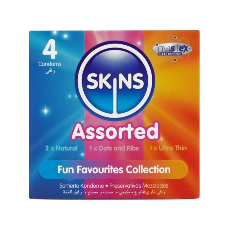 SKINS - ASSORTED PREMIUM CONDOMS PACK 4 - All box sizes
