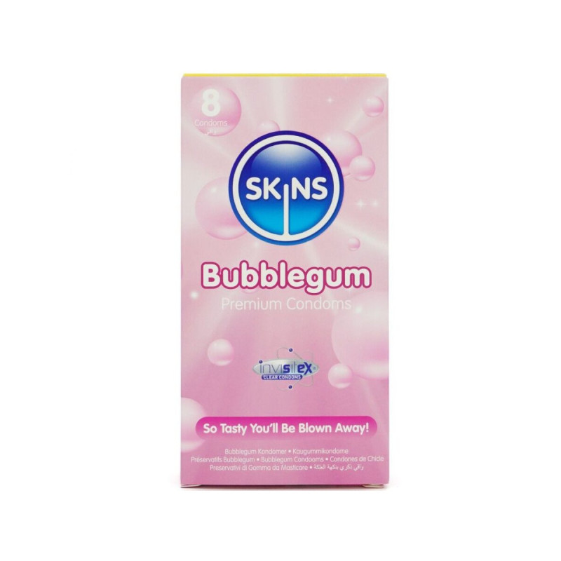 SKINS - BUBBLEGUM PREMIUM CONDOMS PACK 8 - Flavors | Vybes.it