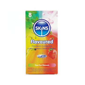 SKINS - MULTI FLAVORS PREMIUM CONDOMS PACK 8 | Vybes.it