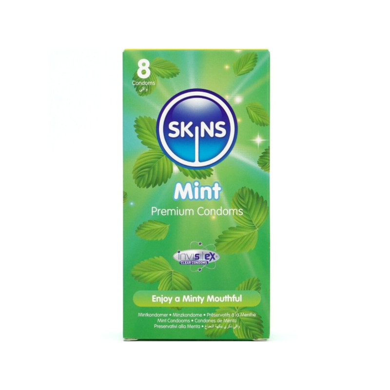 SKINS - PACK DE 8 PRÉSERVATIFS PREMIUM MENTHE - Saveurs