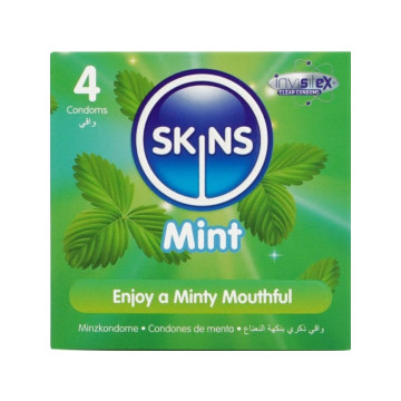 SKINS - PACK DE 4 PRÉSERVATIFS PREMIUM MENTHE - Saveurs