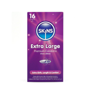 SKINS - PACK DE 16 PRÉSERVATIFS EXTRA LARGES PREMIUM - Taille XL (gra…