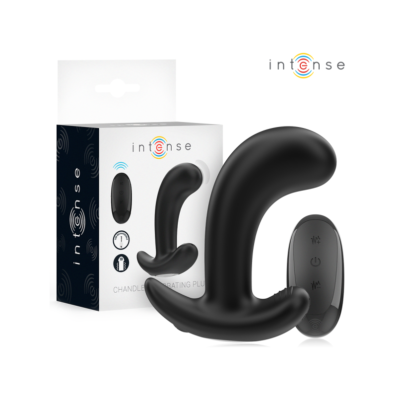Intense - Chandler Anal Plug 10 Vibrations Noir Télécommande |