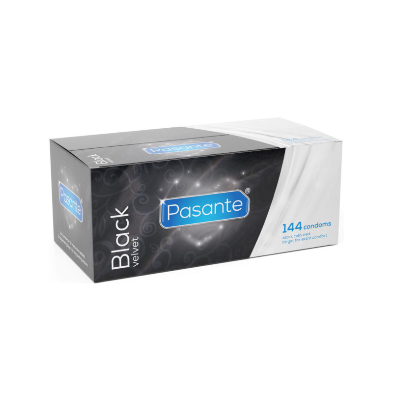 PASANTE - BLACK VELVET KONDOME BOX 144 EINHEITEN - Lustige Kondome