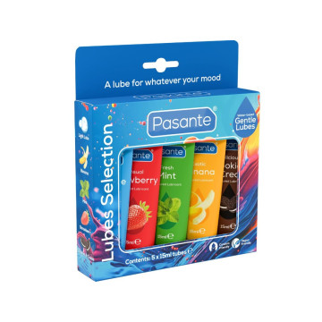Pasante - Pack Lubrifiants Saveurs Assorties 5 Unités X 15 Ml |