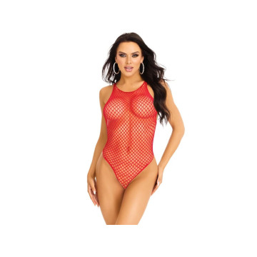 Leg Avenue - Body De Tirantes Tipo Tanga De Rejilla Talla Única