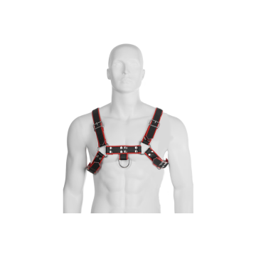 Leather Body - Harnais Chaîne Iii Noir / Rouge | Vybes.it
