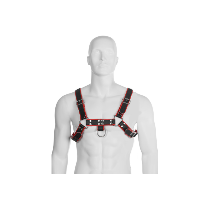 Leather Body - Harnais Chaîne Iii Noir / Rouge | Vybes.it