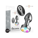 Intense - Plug Anal Vibrant En Métal Avec Lumières Led Et