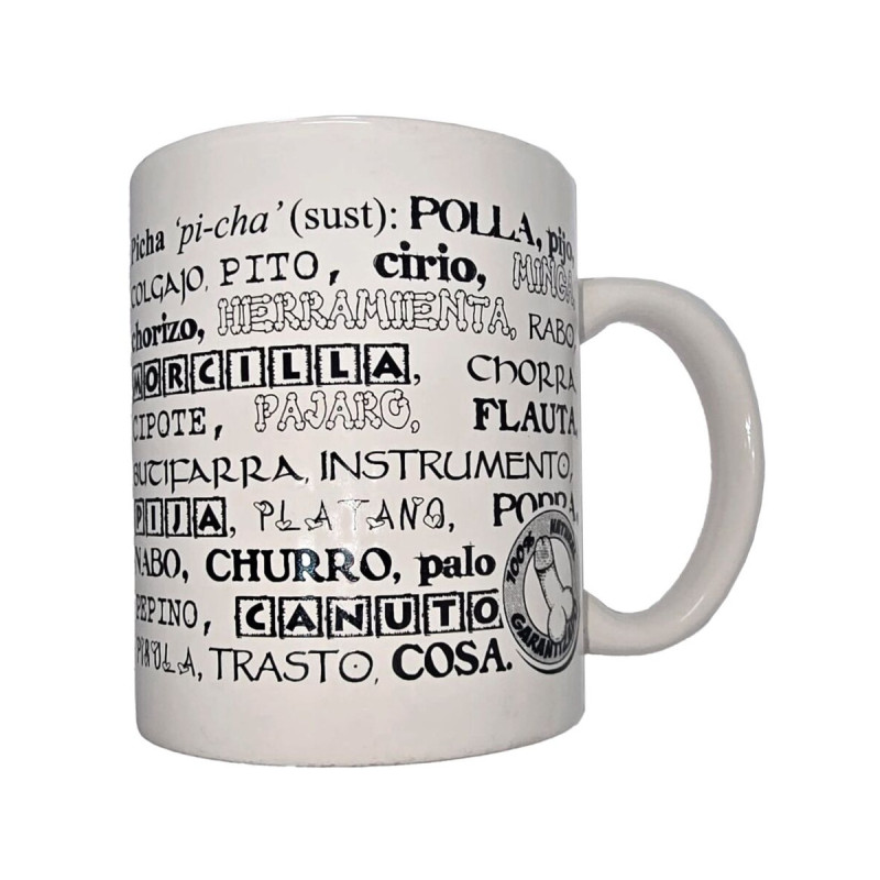 DIABLO PICANTE - WHITE MUG WITH PENIS SYNONYMS 370 ML - Accessories