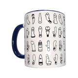 DIABLO PICANTE - WHITE VIBRATORS MUG WITH BLUE HANDLE 370 ML - Access…