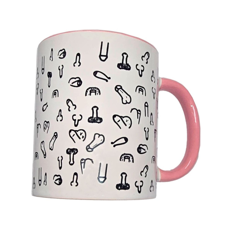 DIABLO PICANTE - TAZZA PENE BIANCA CON MANICO ROSA 370 M - Accessori