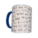 DIABLO PICANTE - WHITE BOOBS MUG WITH BLUE HANDLE 370 ML - Accessories