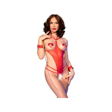 Chilirose - Cr 4874 Body Abierto Crotchless Rojo S/M | Vybes.it