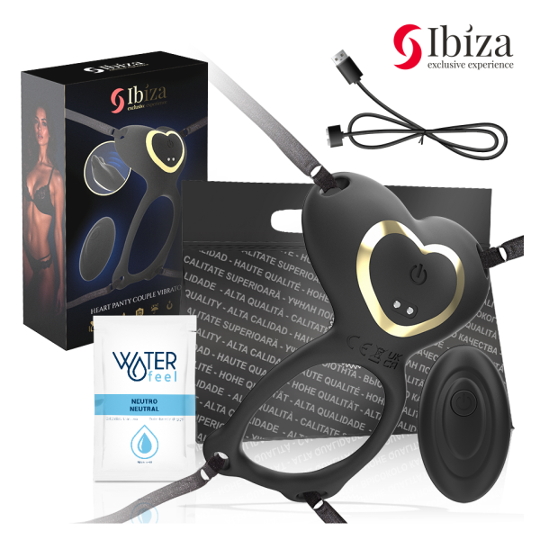 IBIZA - VIBRADOR PARA PAREJAS FORMA DE BRAGUITA CORAZÓN CONTROL REMOTO