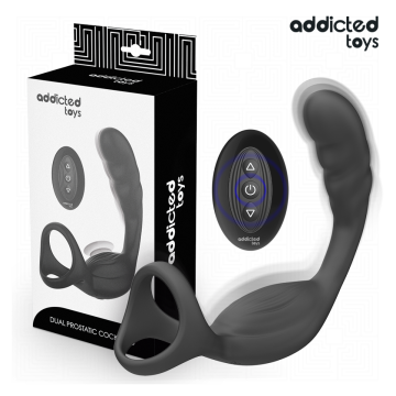 ADDICTED TOYS - ANILLO DOBLE VIBRADOR PROSTÁTICO CONTROL REMOTO