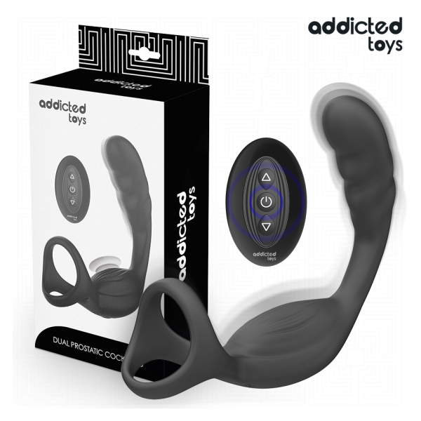ADDICTED TOYS - ANNEAU PÉNIS PROSTATIQUE DOUBLE AVEC TÉLÉCOMMANDE