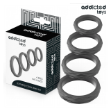 ADDICTED TOYS - SET ANILLOS PENE TEXTURIZADOS 4 TAMAÑOS