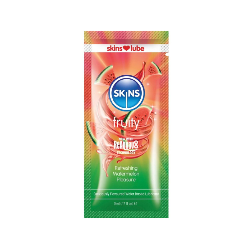 SKINS - LUBRIFIANT FRUITÉ À BASE D'EAU PARFUM PASTÈQUE DOSE UNIQUE 5…