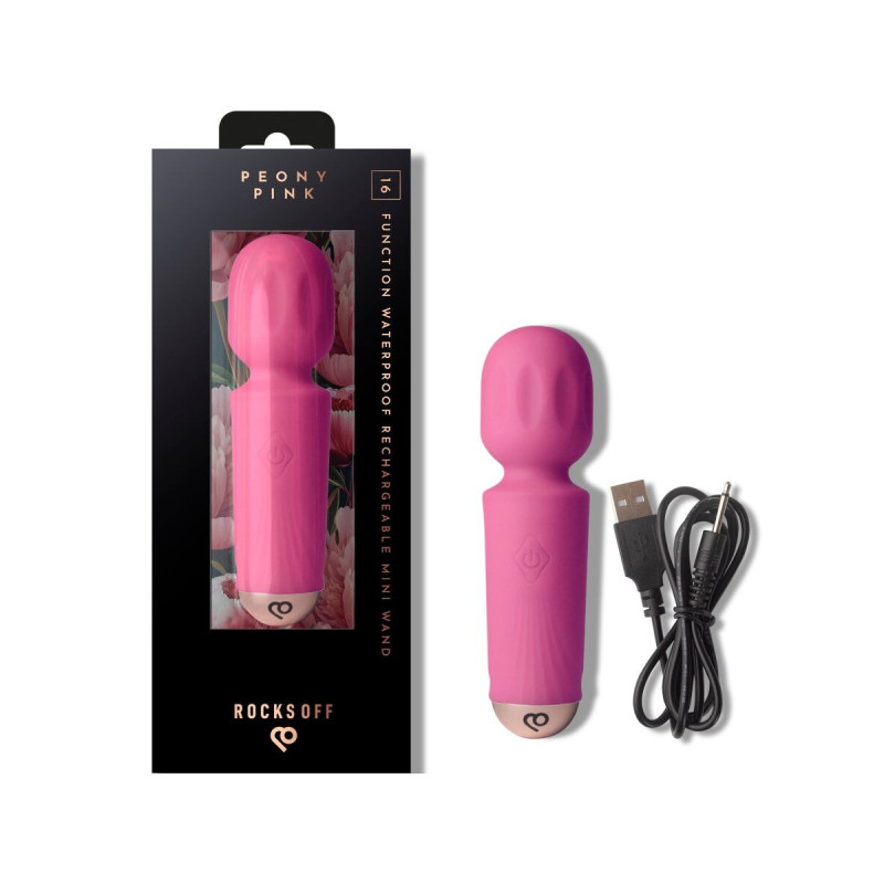 Rocks - Off - Mini Wand Recargable 16 Funciones Fucsia | Vybes.it
