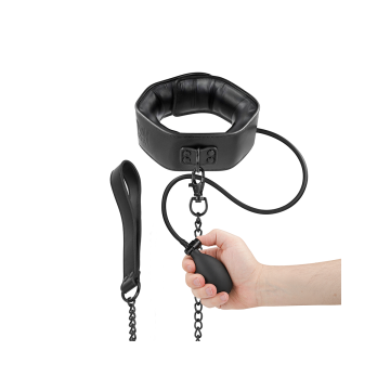 Fetish Submissive Bondage - Aufblasbares Würgehalsband Mit Kette |