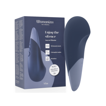 Womanizer - Vibe Vibrador Lay - On Silencioso Azul Oscuro | Vybes.it