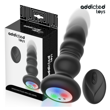 ADDICTED TOYS - PLUG ANAL ROTATIF ET VIBRANT, TÉLÉCOMMANDE AVEC LUMIÈRE LED
