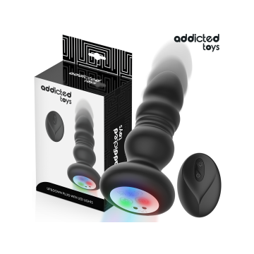 Addicted Toys - Tappo Anale Rotante E Vibrante, Luce Led