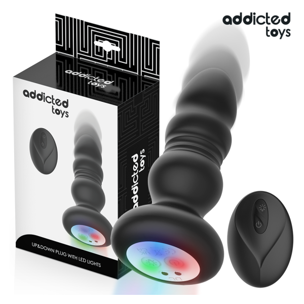 ADDICTED TOYS - PLUG ANAL ROTATIF ET VIBRANT, TÉLÉCOMMANDE AVEC LUMIÈRE LED