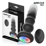 ADDICTED TOYS - TAPPO ANALE ROTANTE E VIBRANTE, LUCE LED, TELECOMANDO