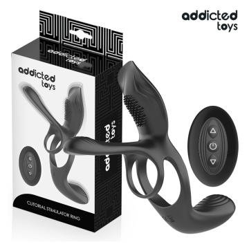 ADDICTED TOYS - ANNEAU DOUBLE PÉNIS AVEC STIMULATEUR CLITORIAL