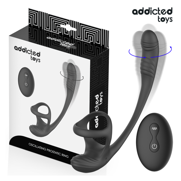 ADDICTED TOYS - PLUG ANAL AVEC VIBRATION, ONDULATION À 360° ET STIMULATEUR DE TESTICULES