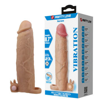 PRETTY LOVE - XERXES FUNDA PARA PENE CON ESTIMULADOR DE CLÍTORIS Y VIBRACIÓN