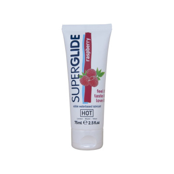 HOT - SUPERGLIDE EDIBLE LUBRICANT WATERBASED RASPBERRY 75 ML - With d…