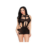 Leg Avenue - 81680 Blickdichtes Minikleid Und Neckholder - Teddy