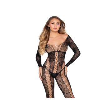 Leg Avenue - 89369 Jumpsuit De Red Y Encaje Negro - Talla Única |