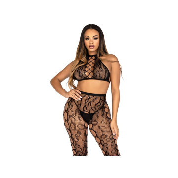 Leg Avenue - 89372 Crop - Top - Und Schrittlose Strumpfhose