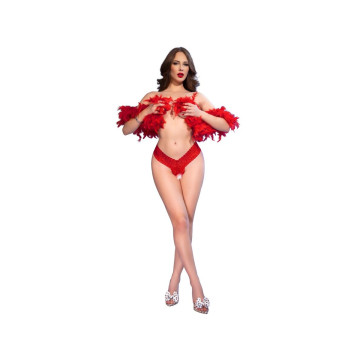 CHILIROSE - CR 4885 STRINGS ROUGE À ENTREJAMBE OUVERT L - CHILIROSE P…