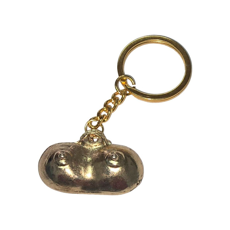DIABLO PICANTE - GOLD METAL KEYCHAIN ​​WITH BREASTS - Fun items